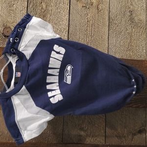 NFL Team Apparel Baby Gray & Blue Seahawks Romper Bodysuit 0-3 Mo 100% Cotton